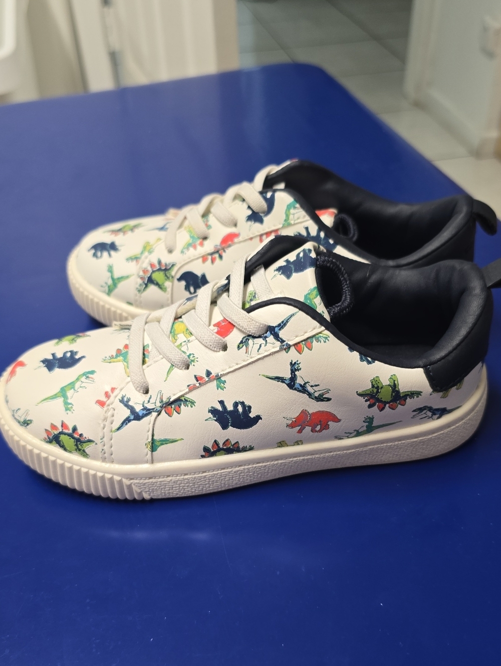 Carter's White Sneakers with Multicolor Dinosaur Print